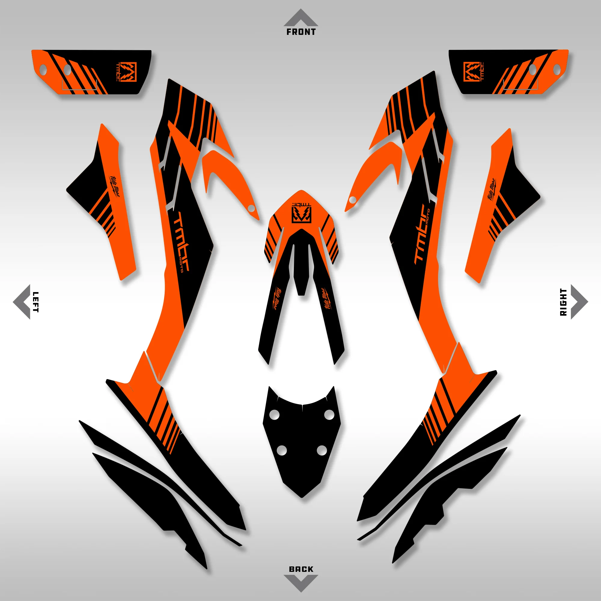 2019 - 2022 790 / 890 ADVENTURE - ORANGE / BLACK - GRAPHICS KIT - Image 2