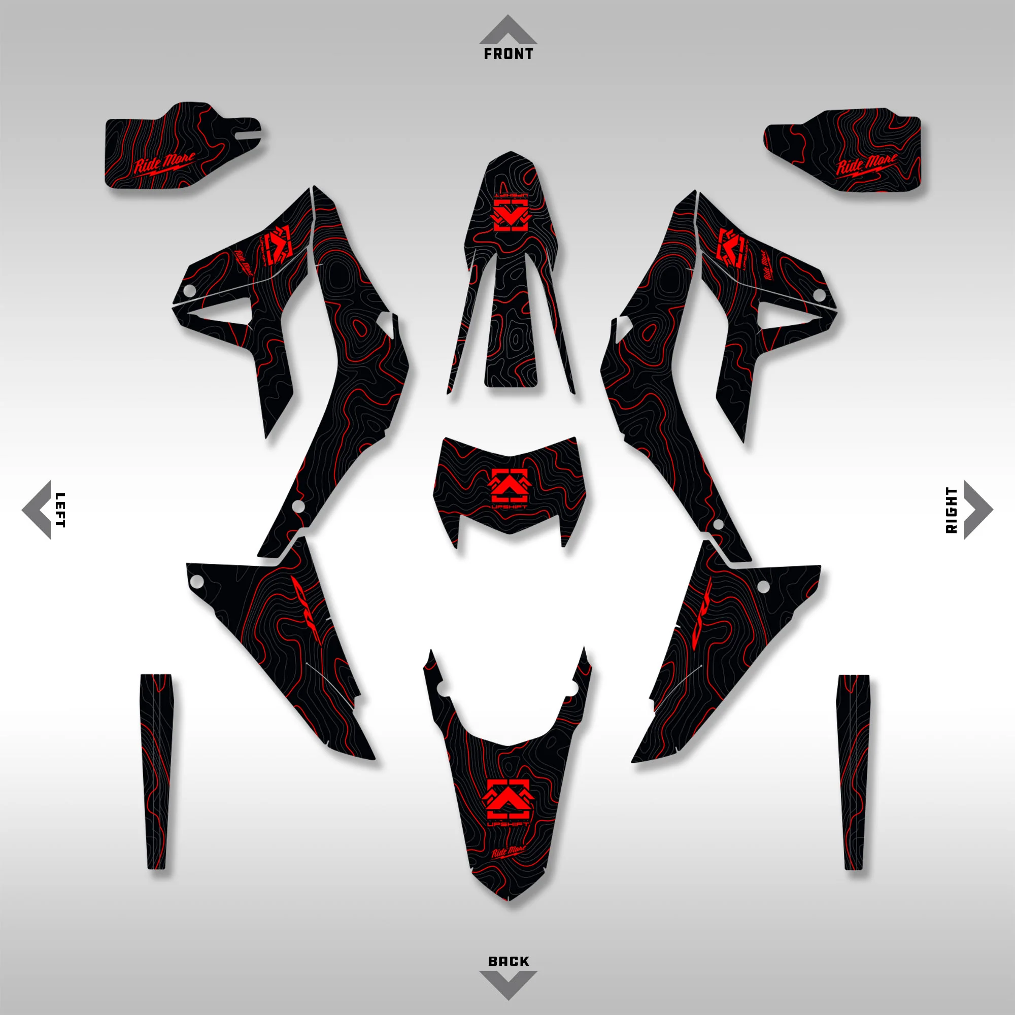2021 - 2024 HONDA CRF300L - BLACK TOPO - GRAPHICS KIT (Non-Rally) - Image 2