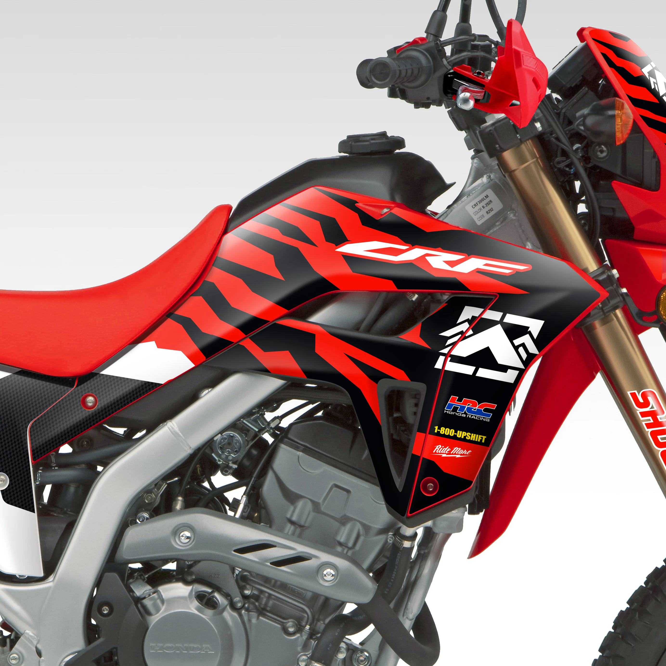 2021 - 2024 HONDA CRF300L - RED / BLACK SLASH - GRAPHICS KIT (Non-Rally) - Image 3