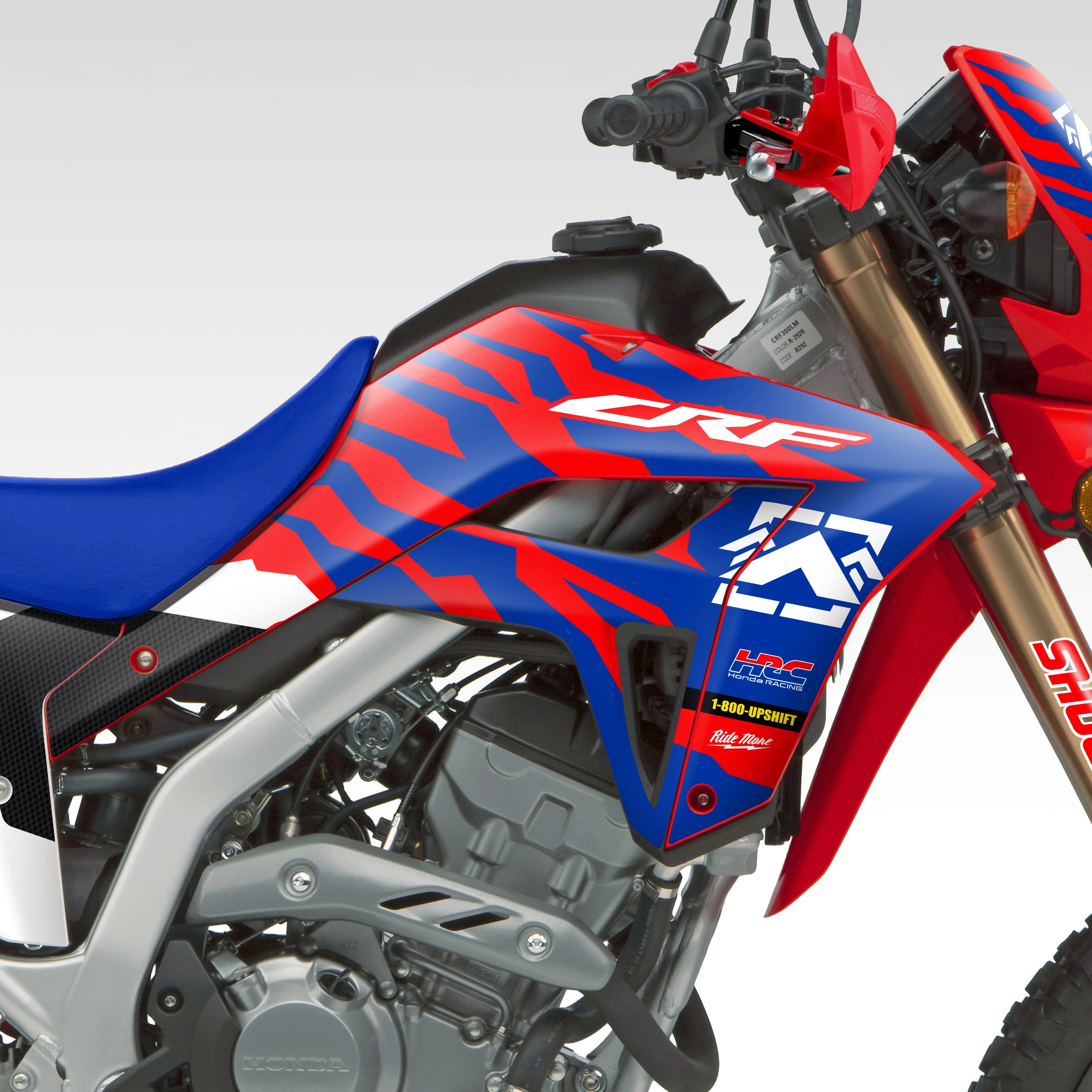2021 - 2024 HONDA CRF300L - RED / WHITE / BLUE SLASH - GRAPHICS KIT (Non-Rally) - Image 2