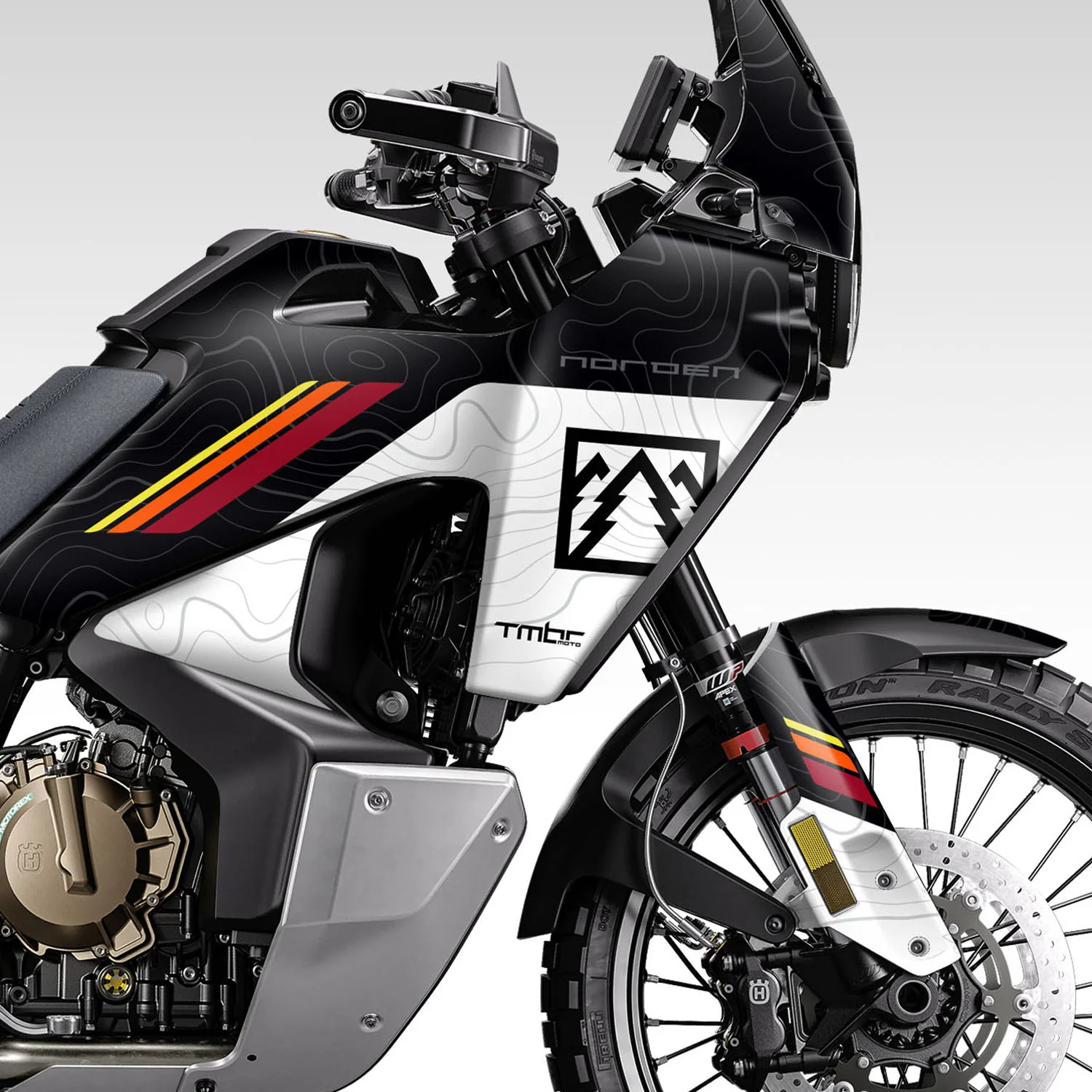 GRAPHICS KIT - 2022–2026 HUSQVARNA NORDEN 901 - BLACK SPLIT TOPO