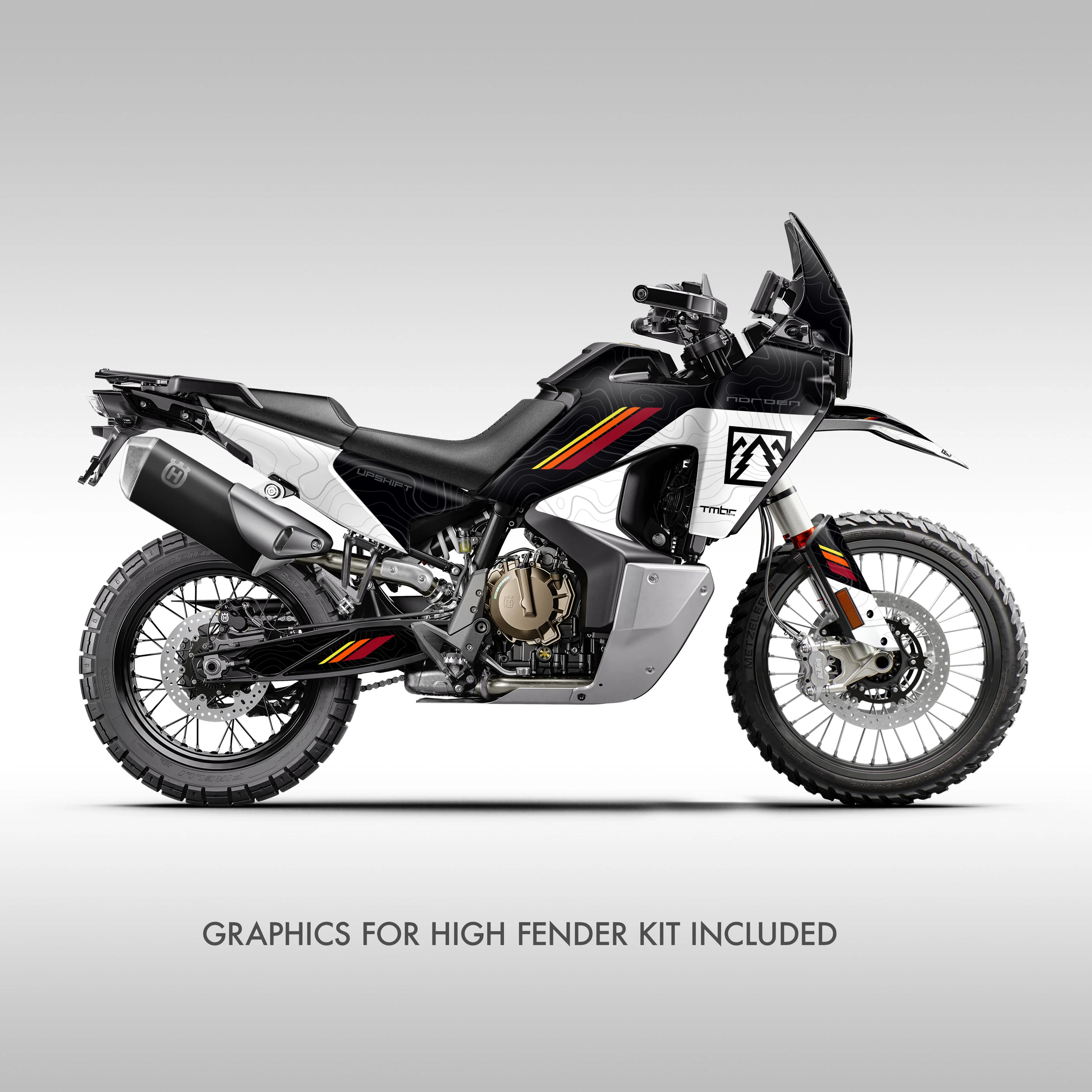 GRAPHICS KIT - 2022–2026 HUSQVARNA NORDEN 901 - BLACK SPLIT TOPO - Image 4