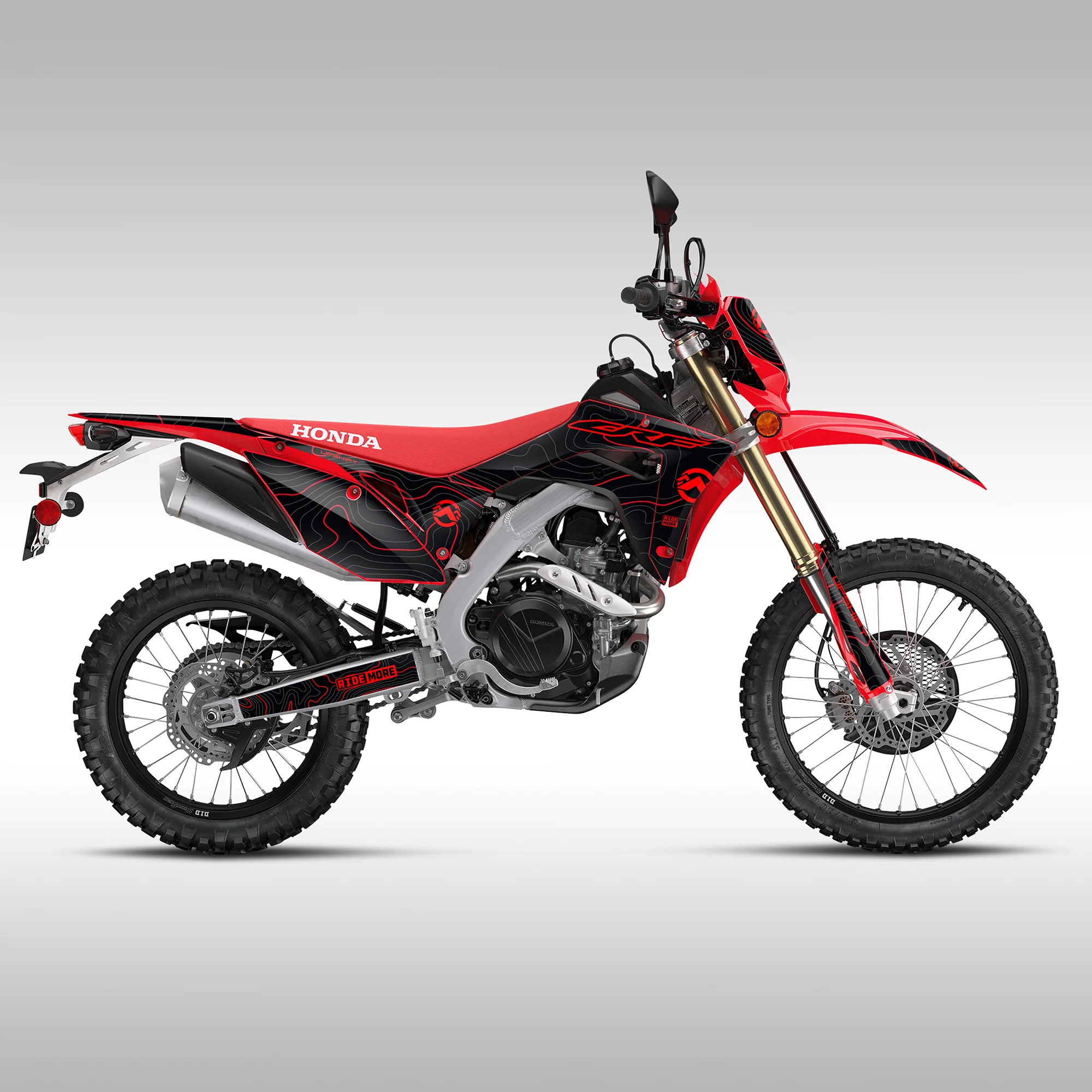 GRAPHICS KIT - 2019–2026 HONDA CRF450L / RL - BLACK/RED TOPO